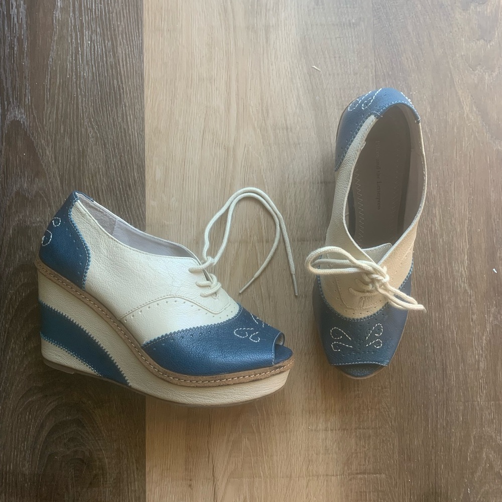 Pilcro and The Letterpress tricolor heels